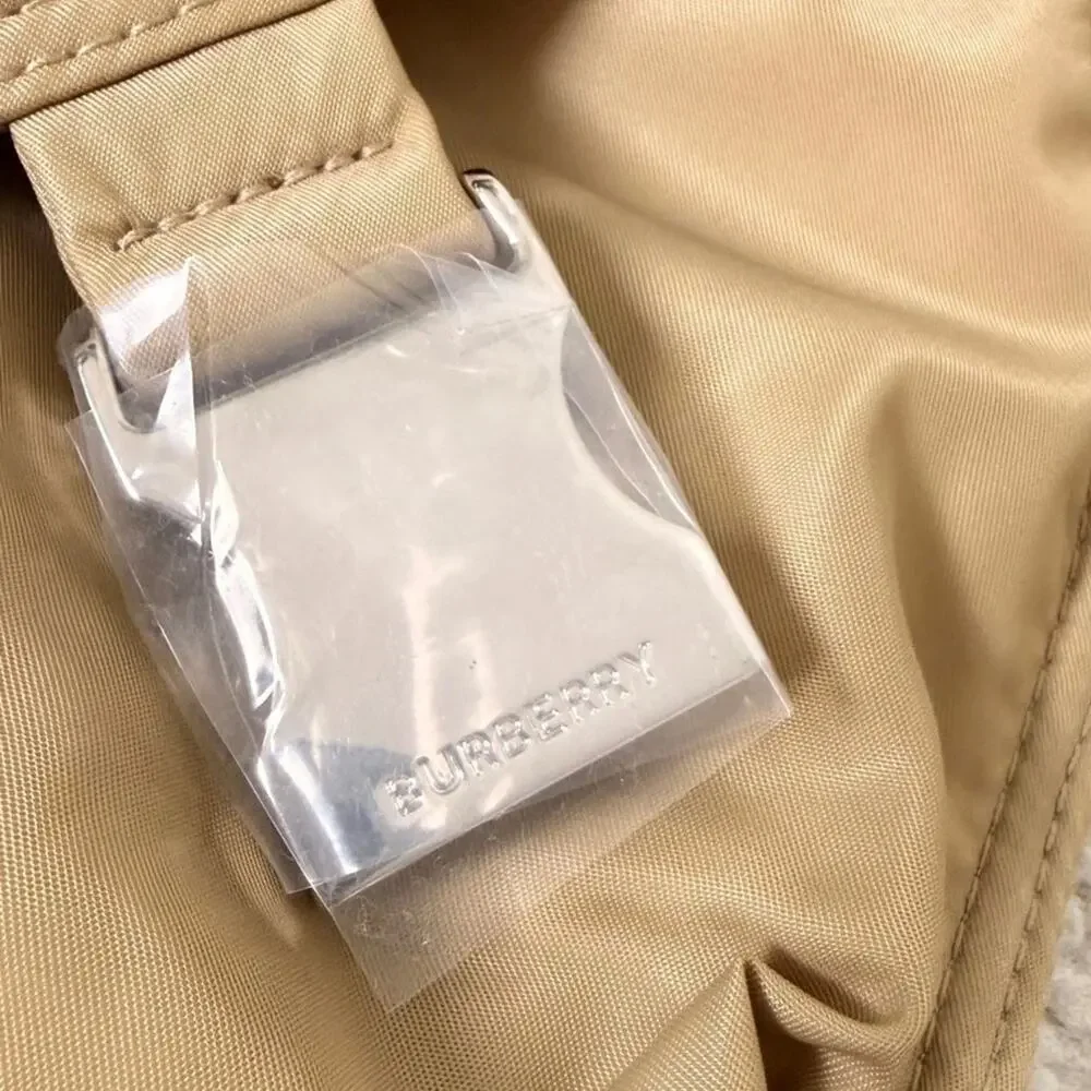 sale ends 6/28Burberry Unisex large nylon Waterproof logo Tan Backpack NEW Small